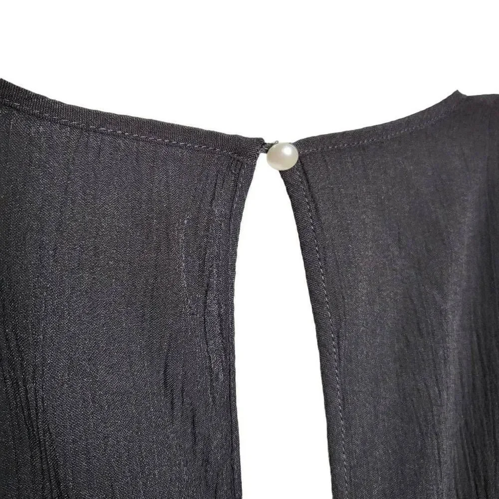 Meghan LA Wonderland Jumpsuit Wide Leg Surplice V-Neck in Black Size XXXL